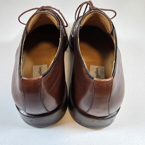 MEZLAN MEDOLLA MENS LEATHER SHOES BROWN SQUARE TOED SIZE 9.5 MADE IN SPAIN - Picture 6 of 11